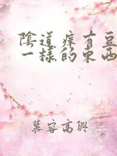 阴道痒有豆腐渣一样的东西