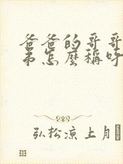 爸爸的哥哥和弟弟怎么称呼