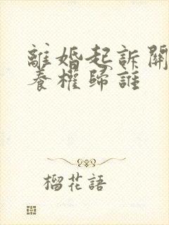 离婚起诉关于抚养权归谁