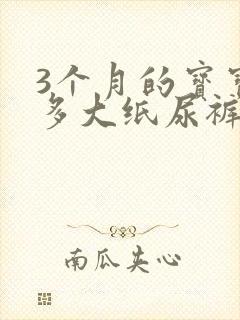 3个月的宝宝穿多大纸尿裤