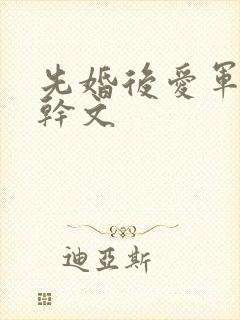 先婚后爱军婚高干文