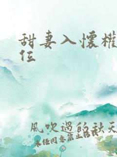 甜妻入怀权爷上位