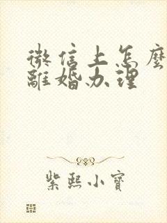 微信上怎么申请离婚办理