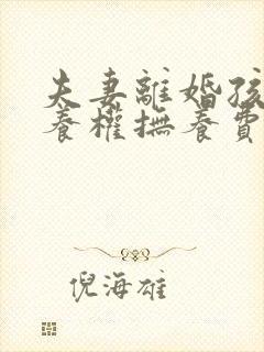 夫妻离婚孩子抚养权抚养费怎么判定