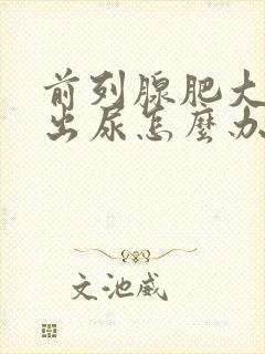 前列腺肥大尿不出尿怎么办