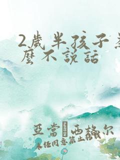 2岁半孩子为什么不说话