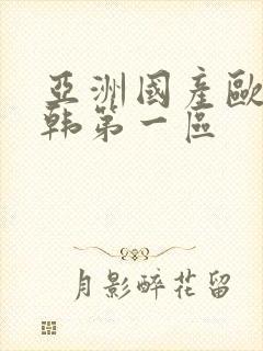 亚洲国产欧美日韩第一区