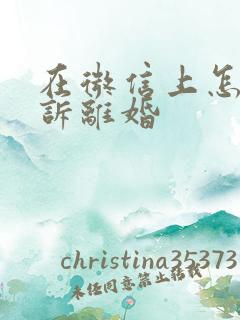 在微信上怎么起诉离婚