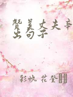 赞美丈夫辛苦付出句子