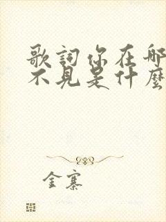 歌词你在哪我看不见是什么歌
