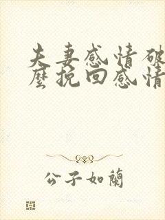 夫妻感情破裂怎么挽回感情