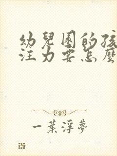 幼儿园的孩子专注力要怎么去培养