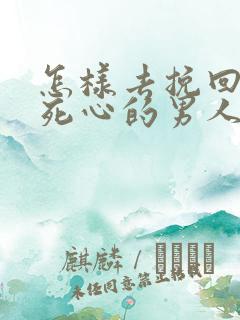 怎样去挽回一个死心的男人