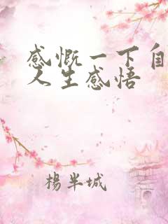 感慨一下自己的人生感悟