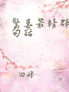 惊喜最精辟的十句话