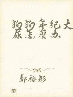 狗狗年纪大了漏尿怎么办