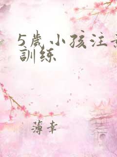 5岁小孩注意力训练