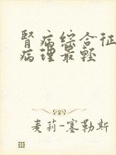 肾病综合征哪种病理最轻