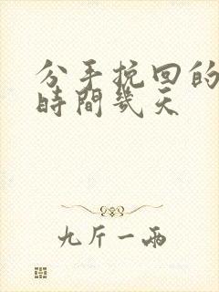 分手挽回的最佳时间几天