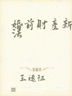 婚前财产新婚姻法