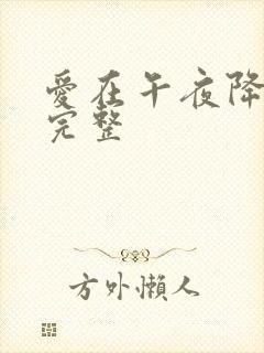 爱在午夜降临前完整