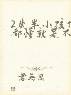 2岁半小孩什么都懂就是不说话