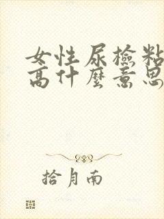 女性尿检粘液丝高什么意思