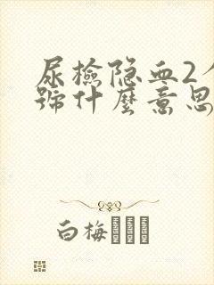 尿检隐血2个加号什么意思