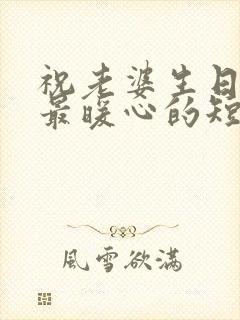 祝老婆生日快乐最暖心的短句