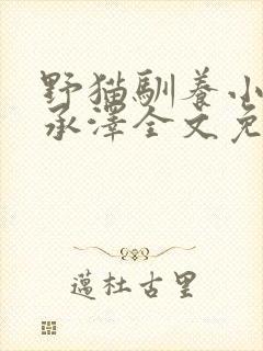 野猫驯养小说魏承泽全文免费阅读 小说