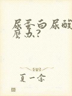 尿蛋白尿酸高怎么办?