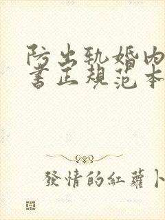 防出轨婚内协议书正规范本