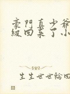 豪门真少爷他满级回来了小说