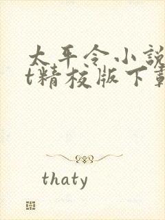 太平令小说txt精校版下载