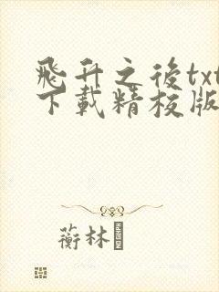 飞升之后txt下载精校版