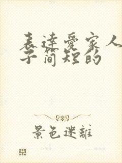 表达爱家人的句子简短的