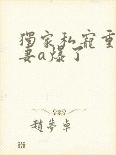 独家私宠重生甜妻a爆了
