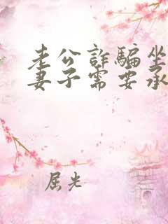 老公诈骗坐牢,妻子需要承担什么