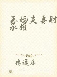 再婚夫妻财产继承权