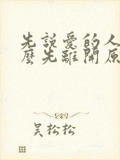 先说爱的人为什么先离开原唱是谁