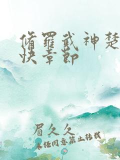 修罗武神楚枫更快章节