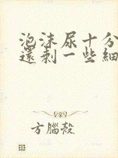 泡沫尿十分钟后还剩一些细小泡沫