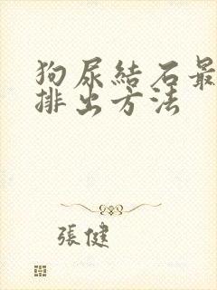 狗尿结石最快的排出方法