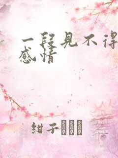 一段见不得光的感情