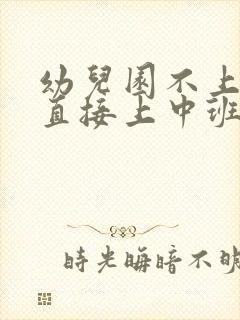 幼儿园不上小班直接上中班可以吗