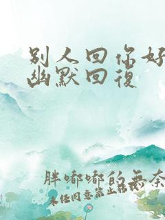 别人回你好怎么幽默回复