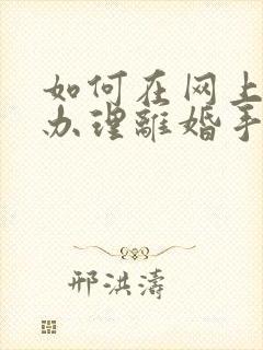 如何在网上快速办理离婚手续