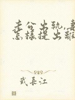 老公出轨,妻子怎样提出离婚