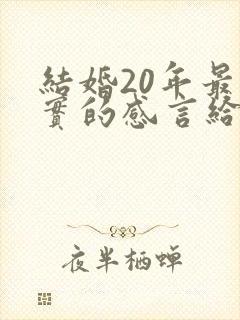 结婚20年最朴实的感言给老公