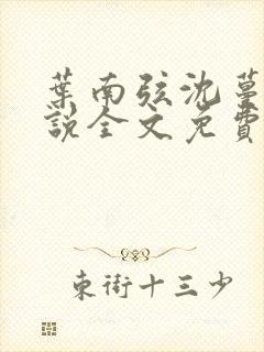 叶南弦沈蔓歌小说全文免费阅读